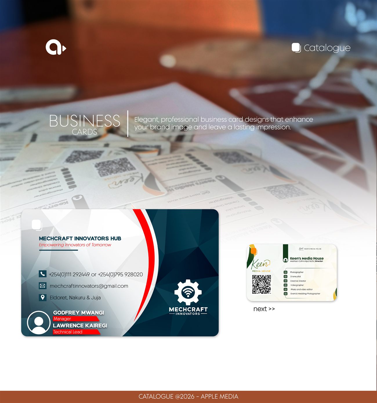 Business card design by Apple Media Kenya