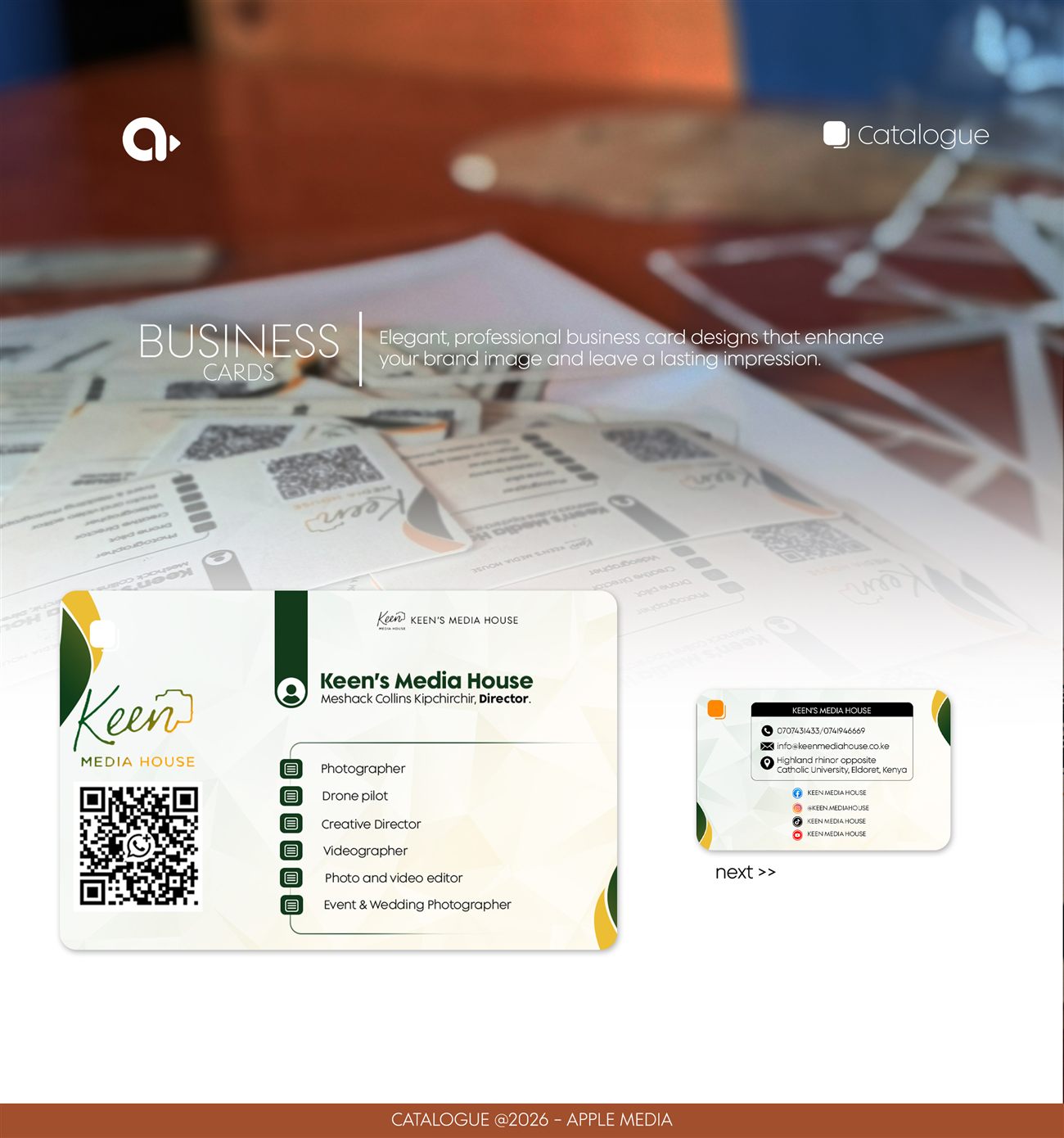 Business card design by Apple Media Kenya