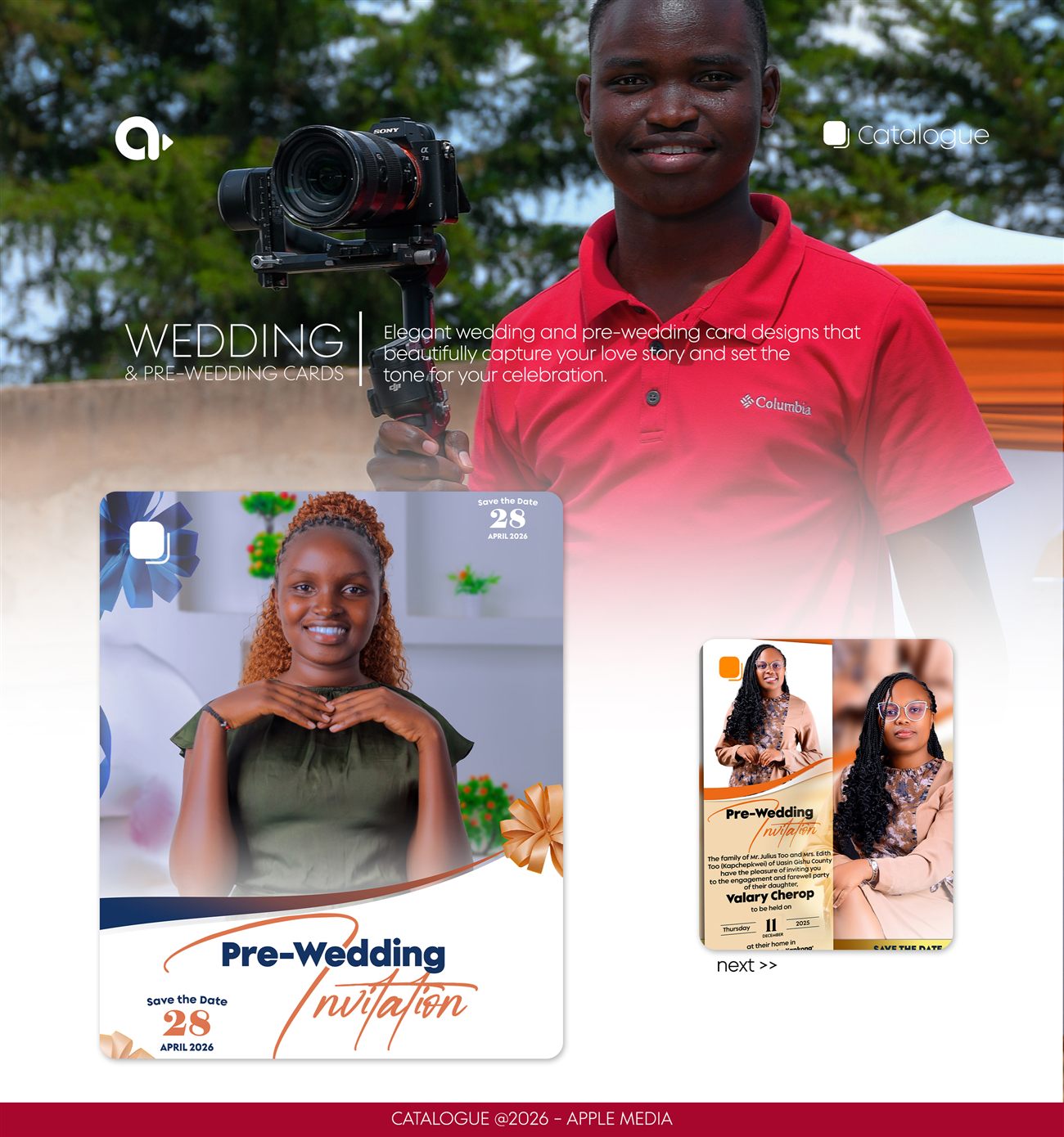 Wedding invitation card design by Apple Media Kenya